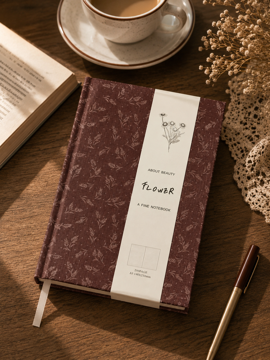 Floral Linen Hardcover Journal A5