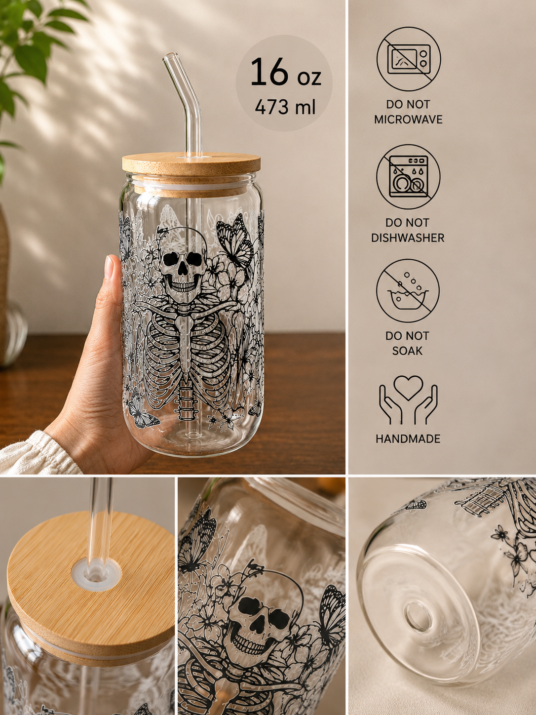 Skeleton Glass Tumbler