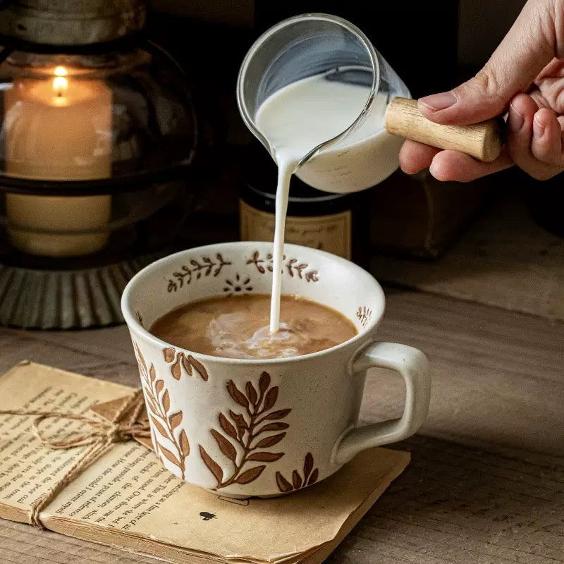 Rustic Ceramic Mug for Book Lovers