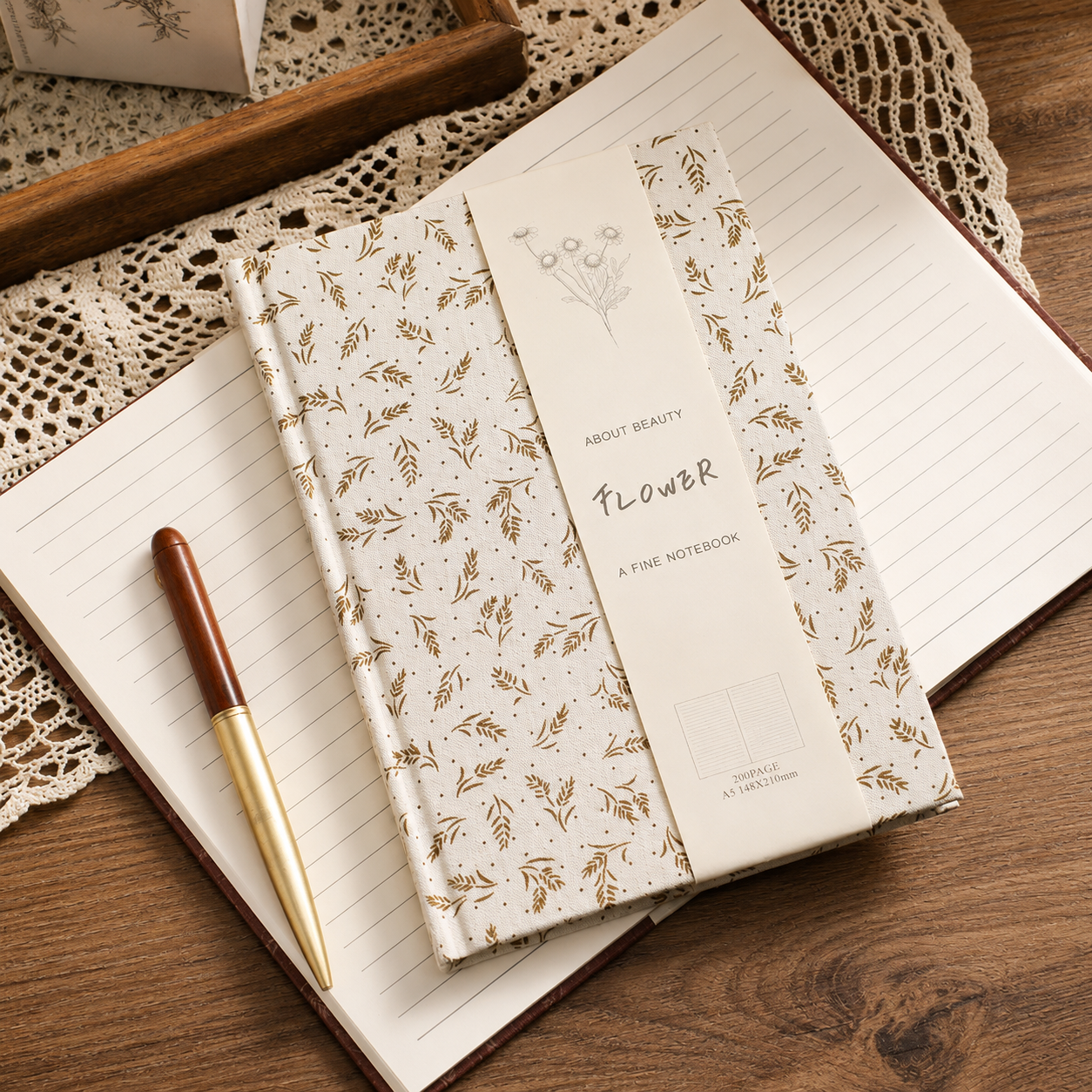 Floral Linen Hardcover Journal A5