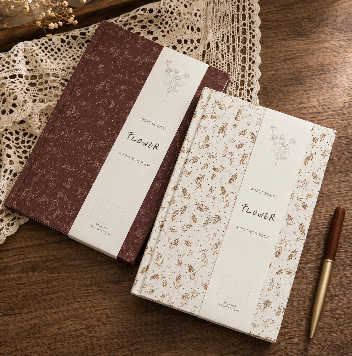 Floral Linen Hardcover Journal A5