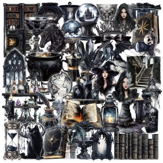 Dark Academia Sticker Pack | 50 Gothic Bookish Stickers