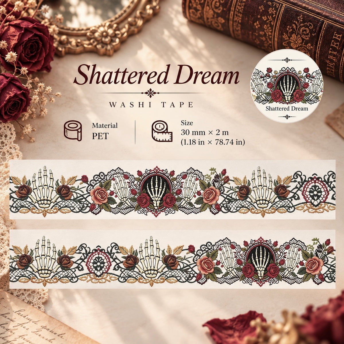 Gothic Romance PET Washi Tape
