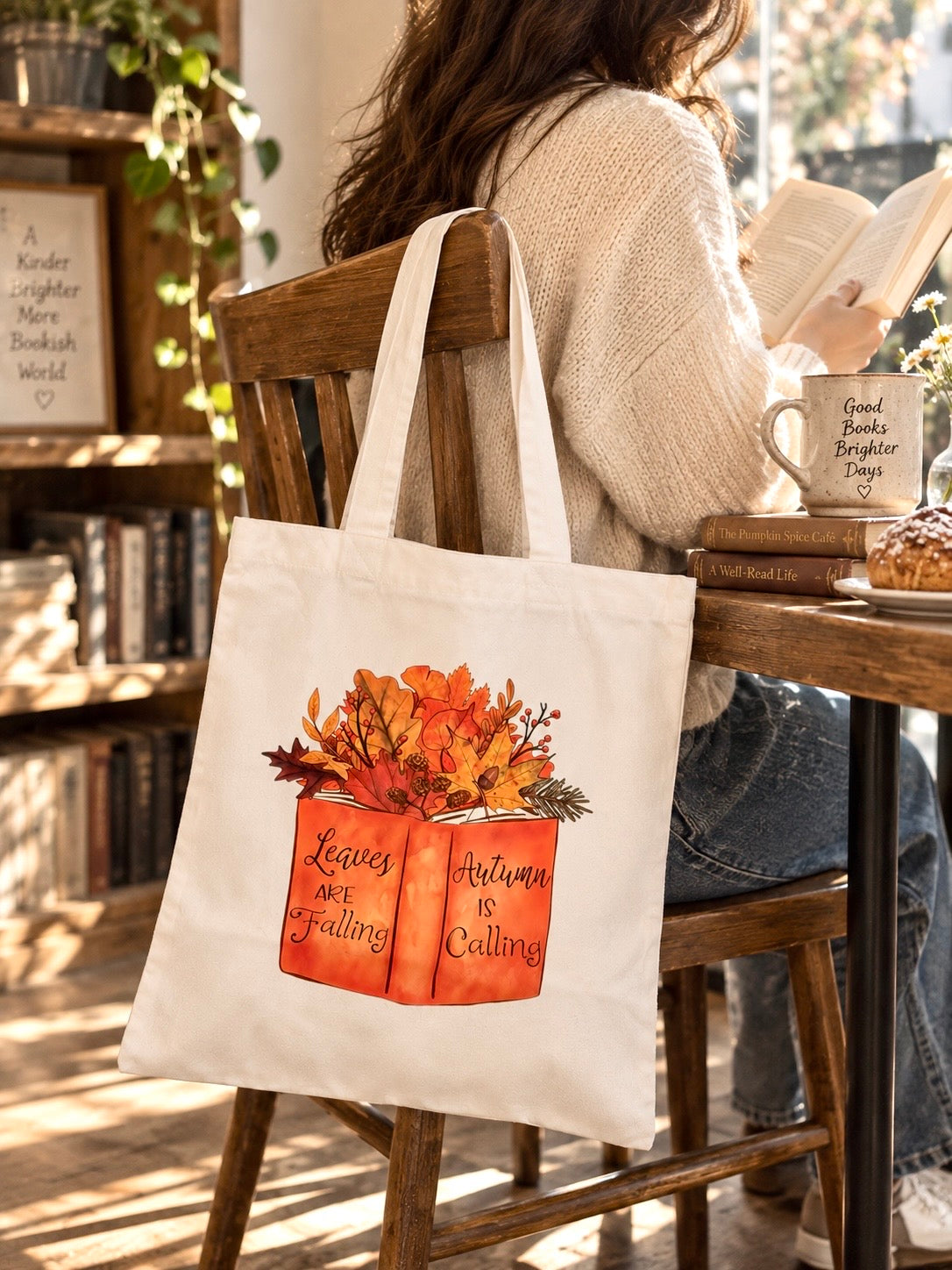 Autumn Book Lover Tote Bag