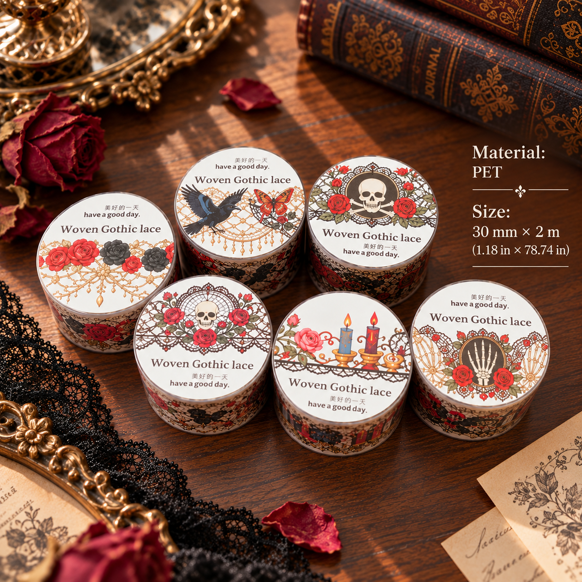 Gothic Romance PET Washi Tape