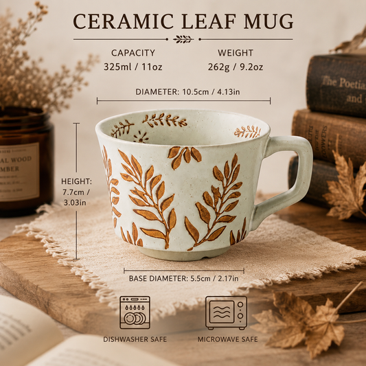Rustic Ceramic Mug for Book Lovers