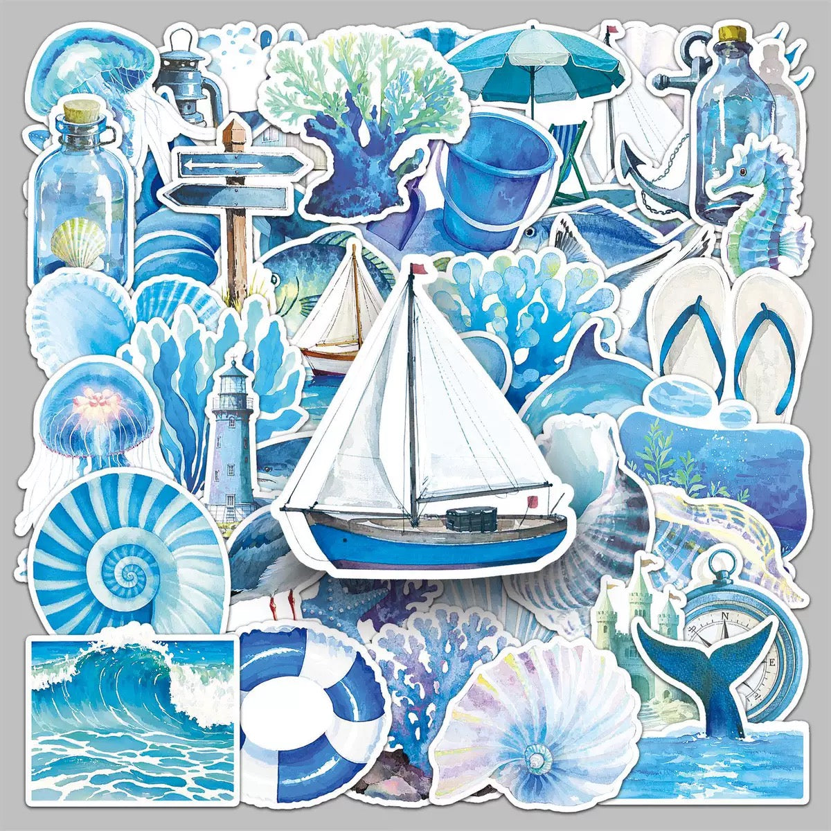 Ocean Watercolor Sticker Pack
