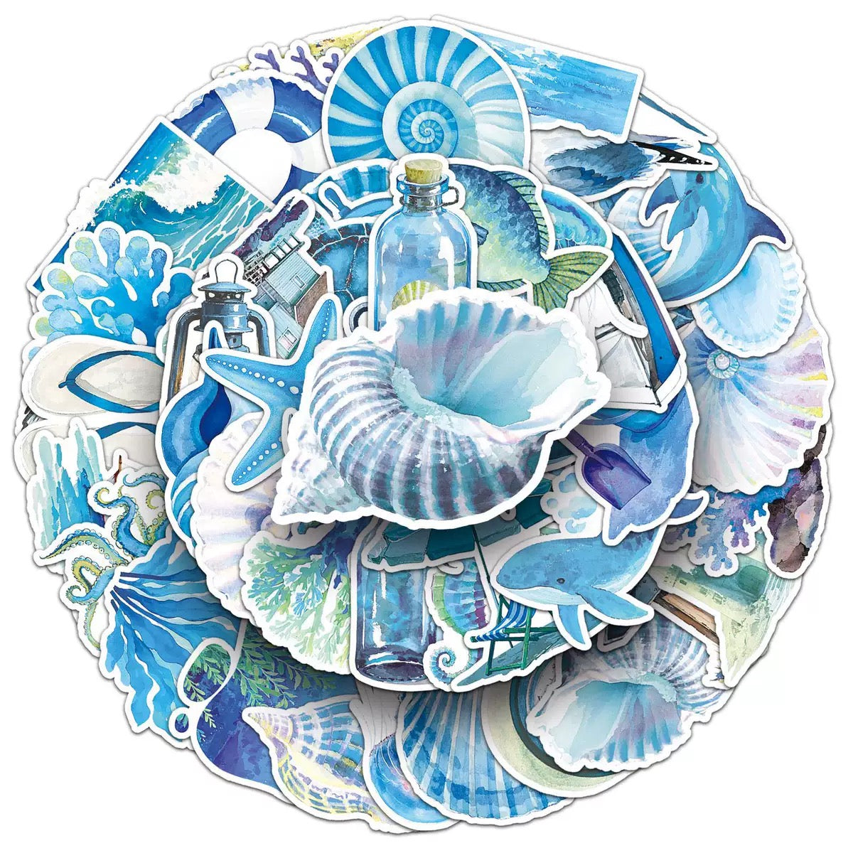 Ocean Watercolor Sticker Pack