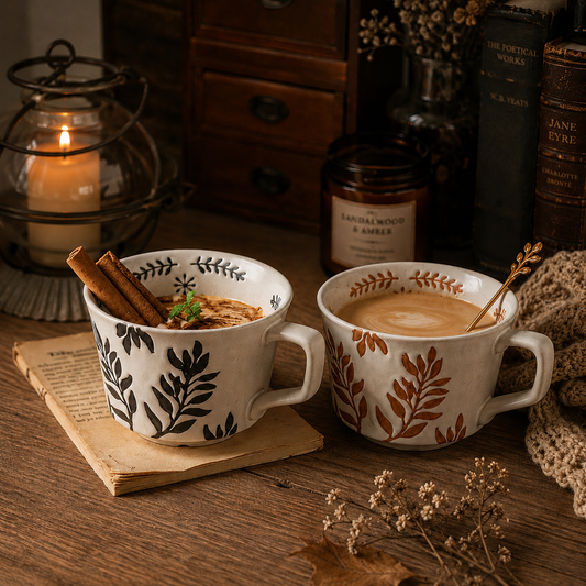 Rustic Ceramic Mug for Book Lovers