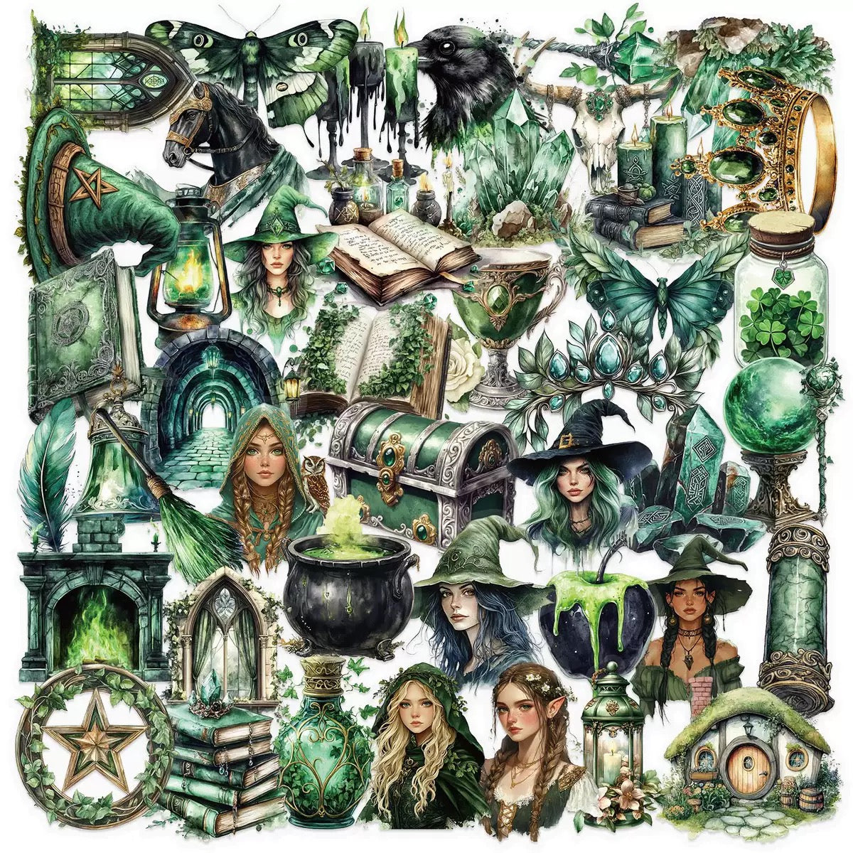 Mystical Forest Sticker Pack | 50 Witchy & Fantasy Stickers